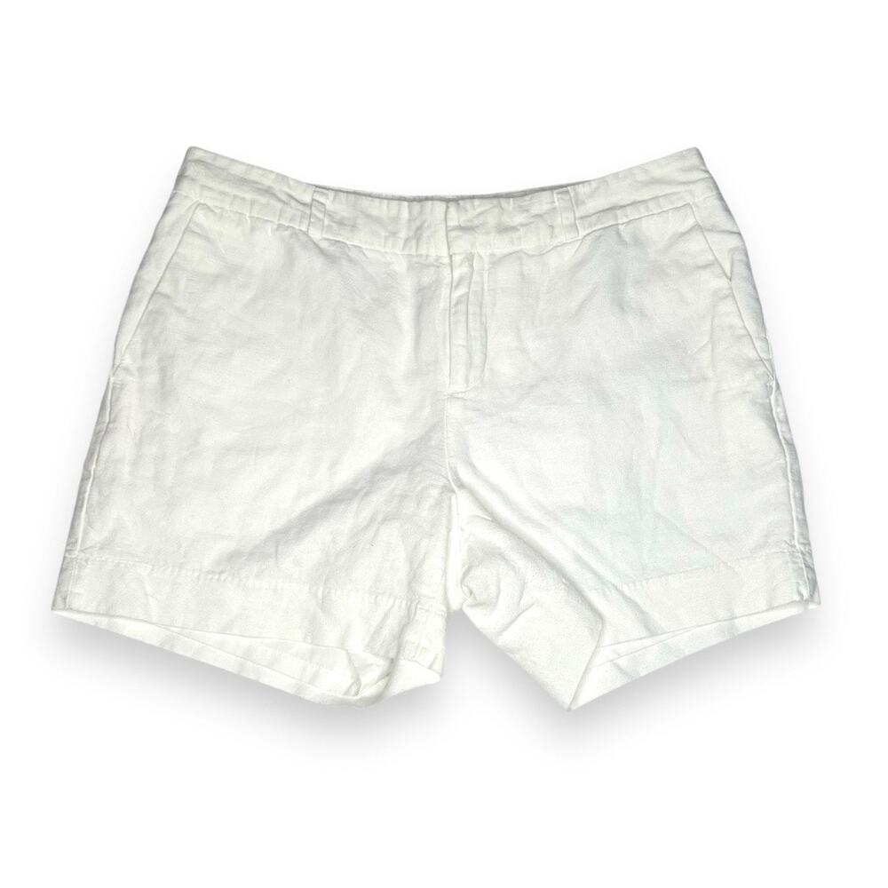 Banana Republic White Lined Linen Shorts Size 2